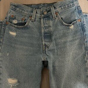 Levi's Light Blue Relaxed Distressed Jeans